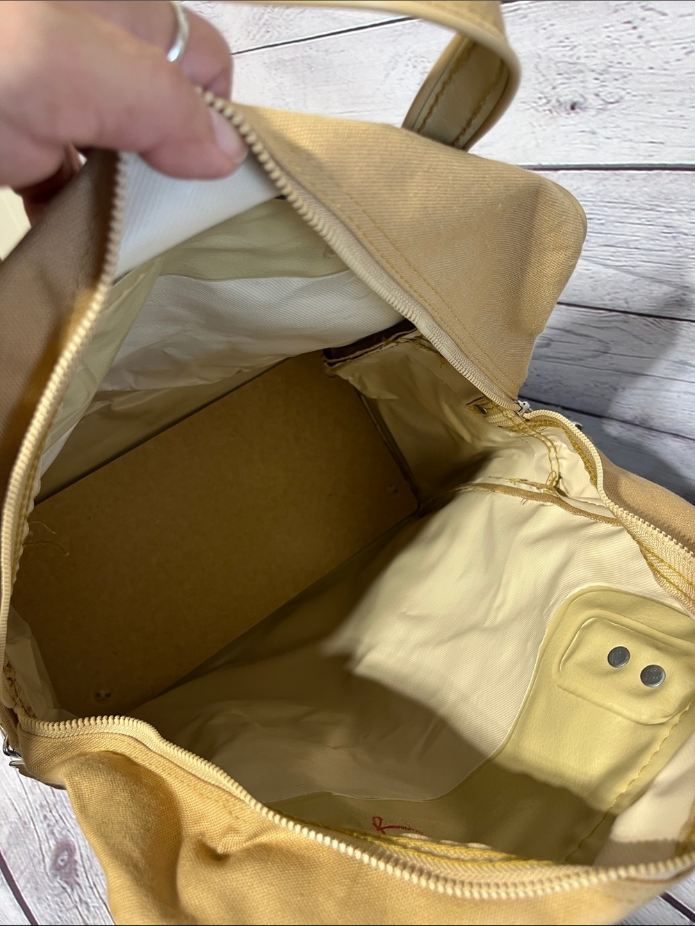 Tan Canvas Travel Tote Bag - Picture 6 of 9